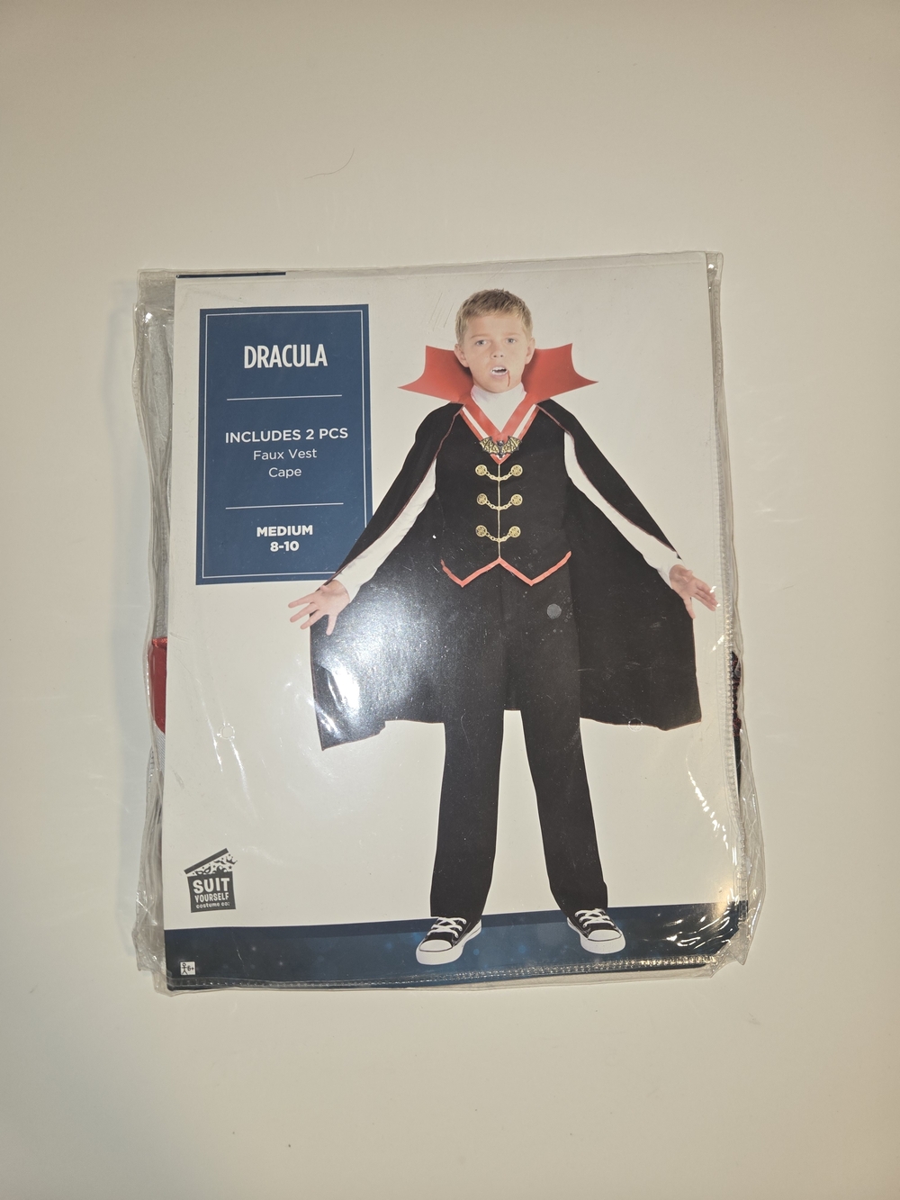 Dracula Kids Costume - Black and Red Cape Set